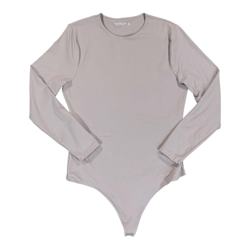 ABERCROMBIE FITCH A&F Collection Bodysuit Womens XL Gray Long Sleeve Bodycon